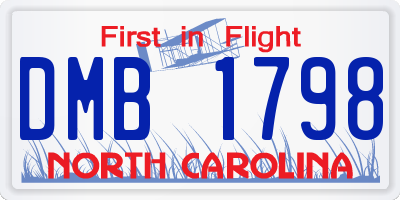 NC license plate DMB1798