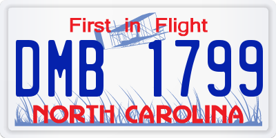 NC license plate DMB1799