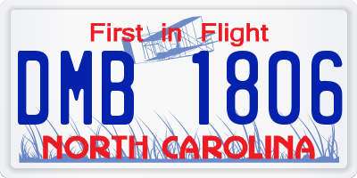NC license plate DMB1806