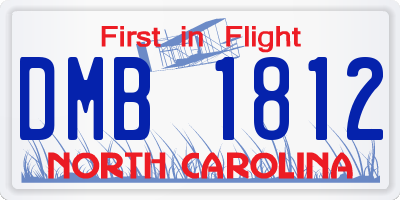 NC license plate DMB1812