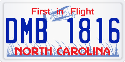 NC license plate DMB1816
