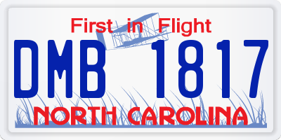 NC license plate DMB1817