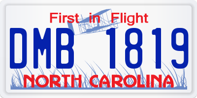 NC license plate DMB1819
