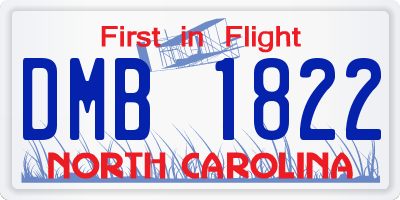 NC license plate DMB1822