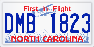 NC license plate DMB1823