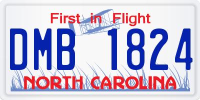 NC license plate DMB1824