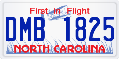 NC license plate DMB1825