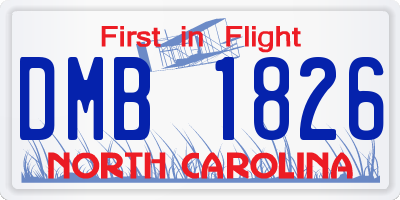 NC license plate DMB1826