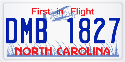 NC license plate DMB1827