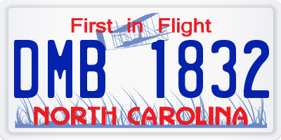 NC license plate DMB1832