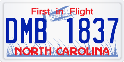 NC license plate DMB1837