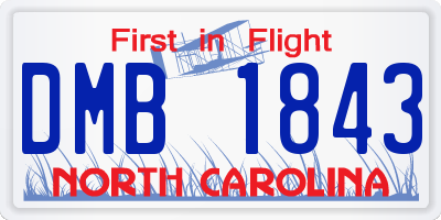 NC license plate DMB1843
