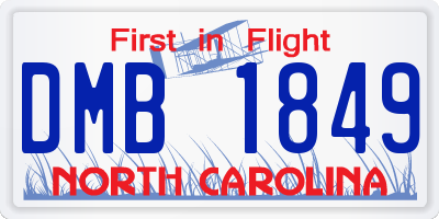 NC license plate DMB1849