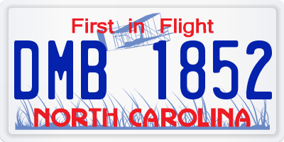NC license plate DMB1852
