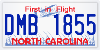 NC license plate DMB1855