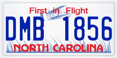 NC license plate DMB1856