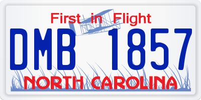 NC license plate DMB1857
