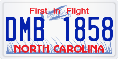 NC license plate DMB1858