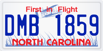 NC license plate DMB1859