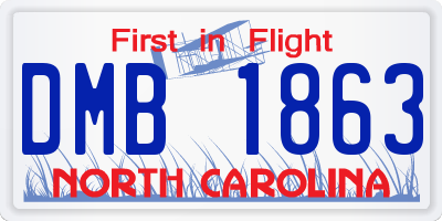 NC license plate DMB1863