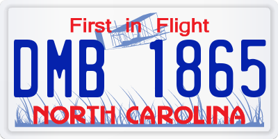 NC license plate DMB1865