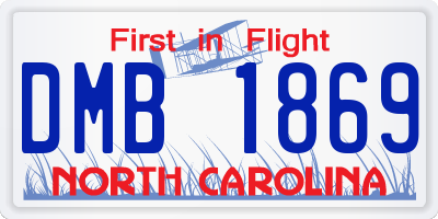 NC license plate DMB1869