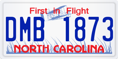 NC license plate DMB1873