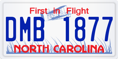 NC license plate DMB1877