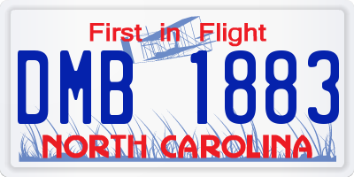 NC license plate DMB1883