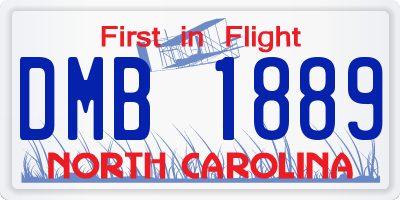NC license plate DMB1889