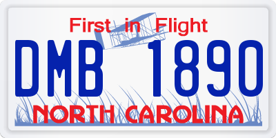 NC license plate DMB1890