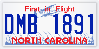 NC license plate DMB1891