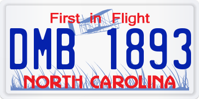NC license plate DMB1893