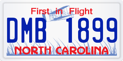 NC license plate DMB1899