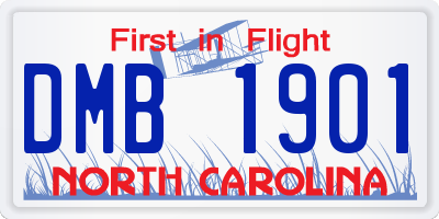 NC license plate DMB1901