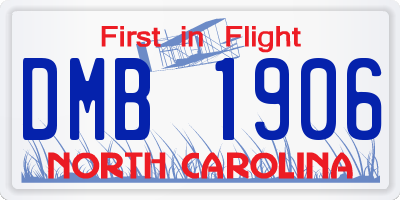 NC license plate DMB1906