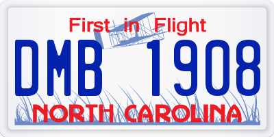 NC license plate DMB1908