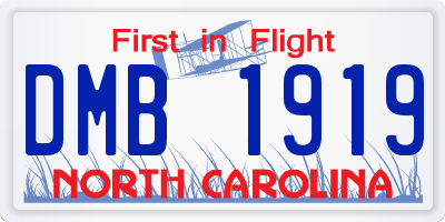 NC license plate DMB1919
