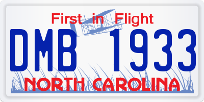 NC license plate DMB1933