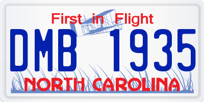 NC license plate DMB1935