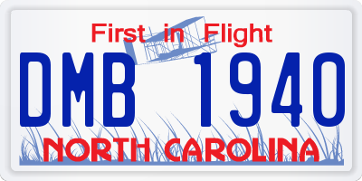 NC license plate DMB1940