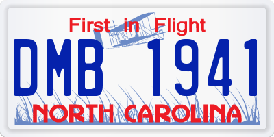 NC license plate DMB1941