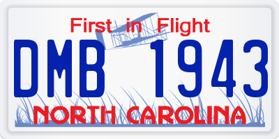 NC license plate DMB1943