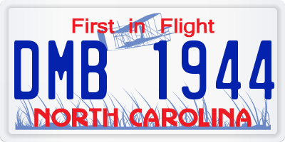 NC license plate DMB1944
