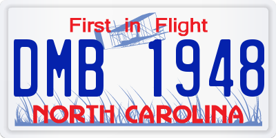 NC license plate DMB1948