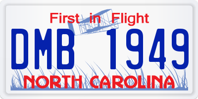 NC license plate DMB1949