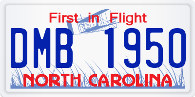 NC license plate DMB1950