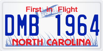 NC license plate DMB1964