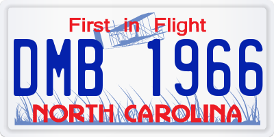 NC license plate DMB1966