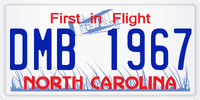 NC license plate DMB1967